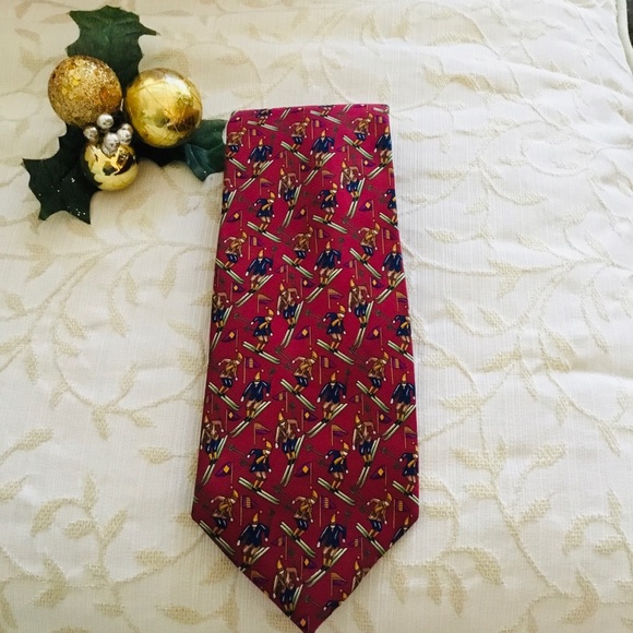 ⛷⛷ HOST PICK 🌺 Silk Skiing Necktie by Joseph A. Bank🎿 - Picture 3 of 4